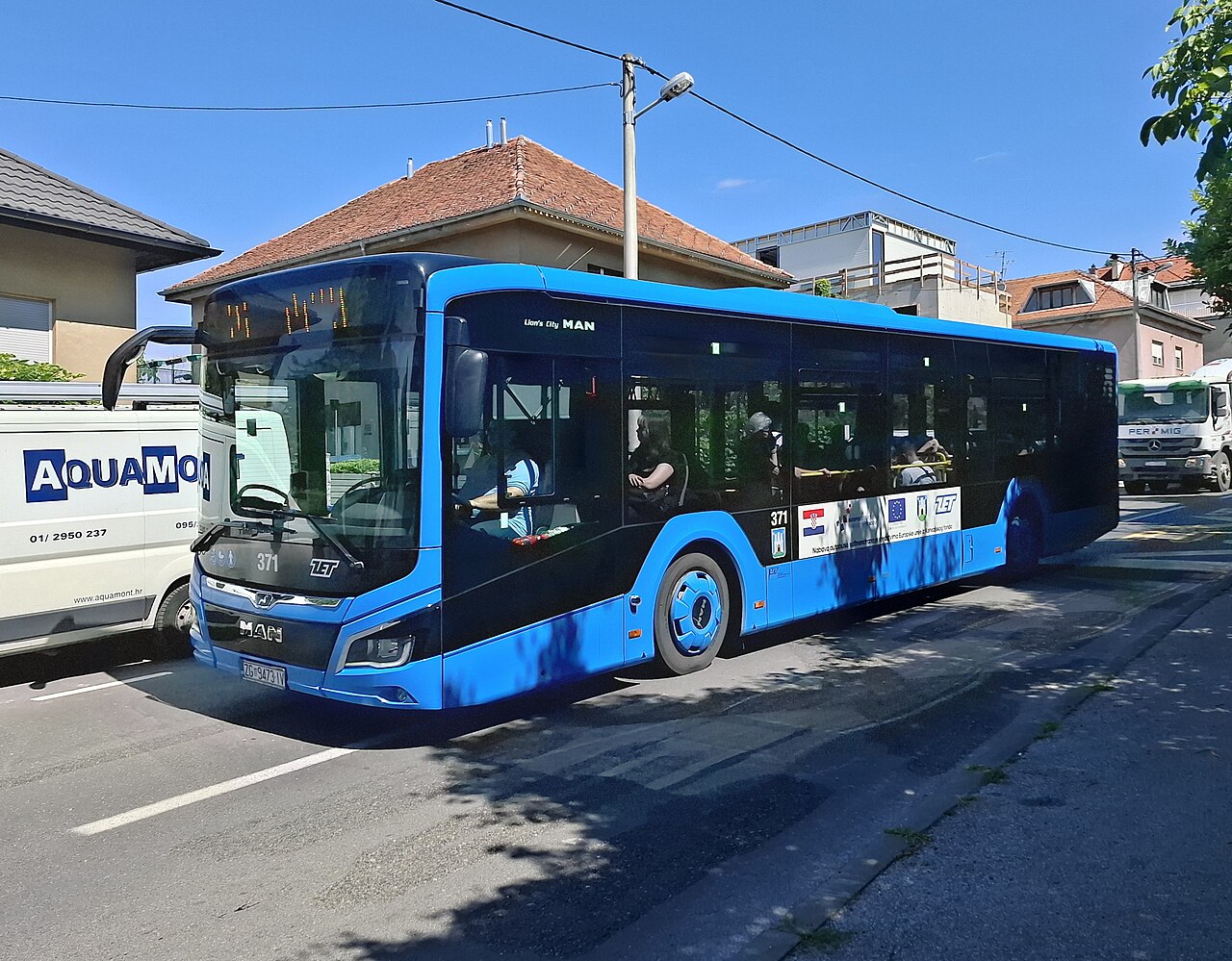ZET MAN bus on line 106 in Grškovićeva Street, Zagreb