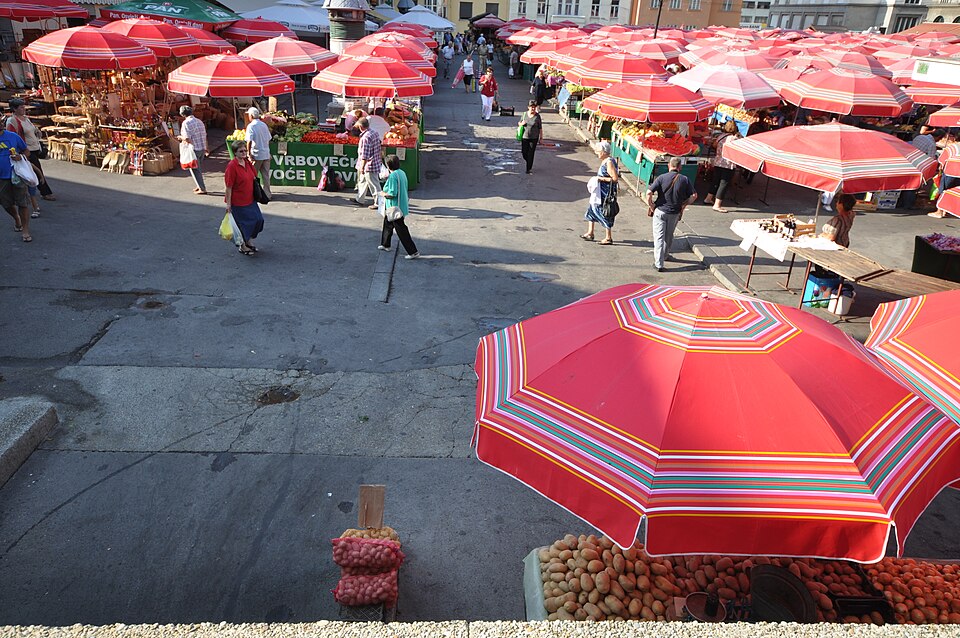 Dolac food market in Zagreb